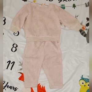 Hanna Andersson Pink and Cream Fleece Set